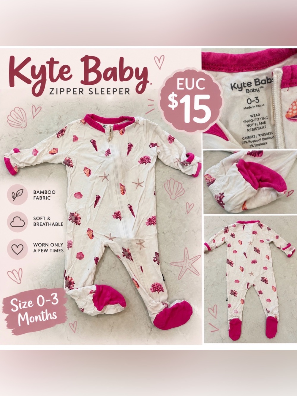 Kyte Baby Zipper Sleeper – 0–3M